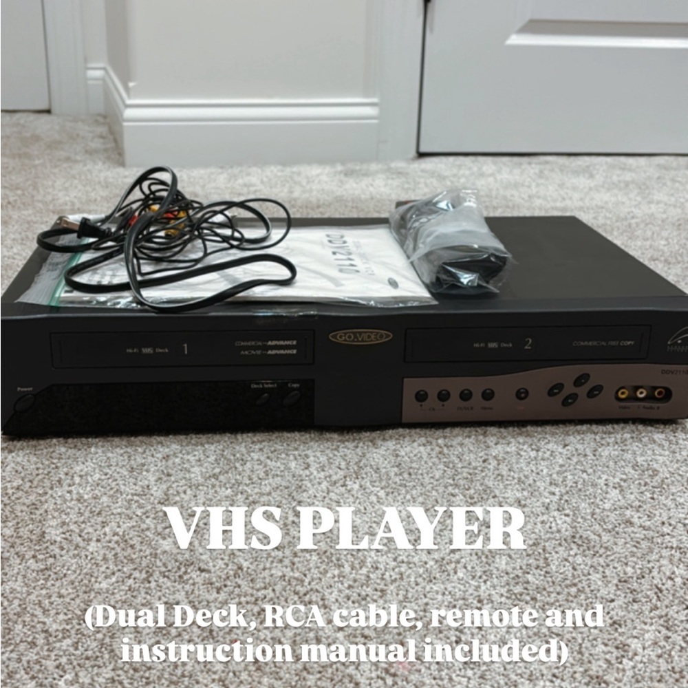 Vintage, Dual Deck WORKING and OPERABLE VHS Player! Remote Included.
